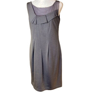 MY Aikerl Gray Dress with Ruffle and Sheer Detail - Size 38/Small, NWT